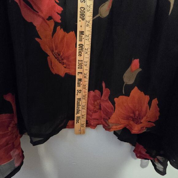 Vtg 90s Y2K Dark Floral Skirt NWT Women Plus 3X Black Red Whimsigoth Grunge Goth - Picture 6 of 15